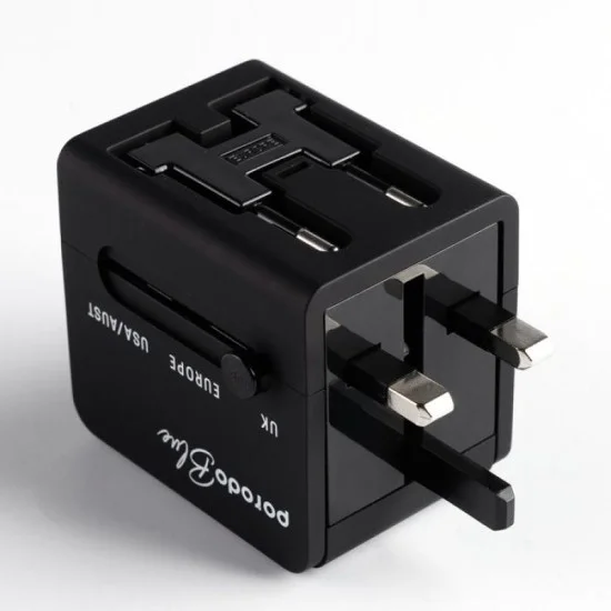 Porodo Blue Dual USB Universal Charger - Black
